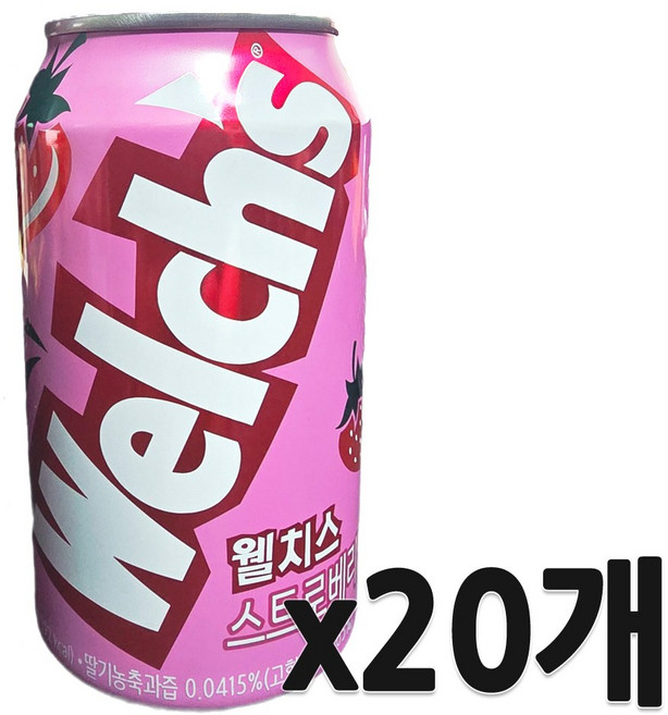 농심 웰치스 딸기 355ml, 20개