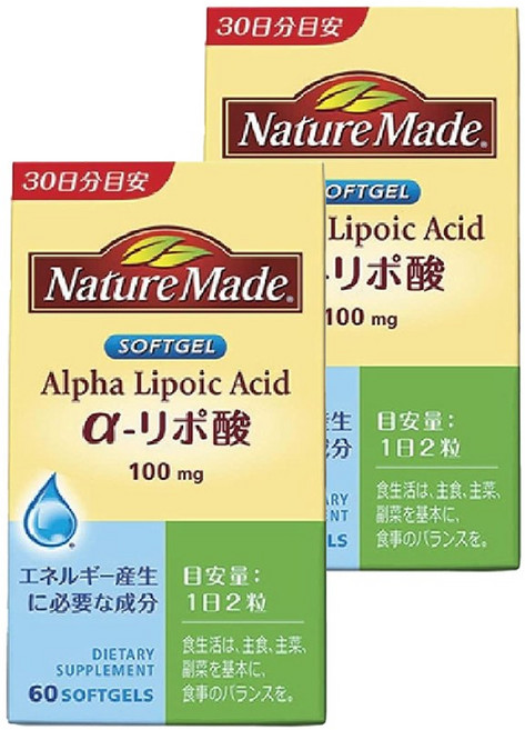 Nature Made 萊萃美 日本直送 6.NATUREMADE 大塚製藥 Nature Made a-硫辛酸 60片 30天 B000ES15LQ, 2個