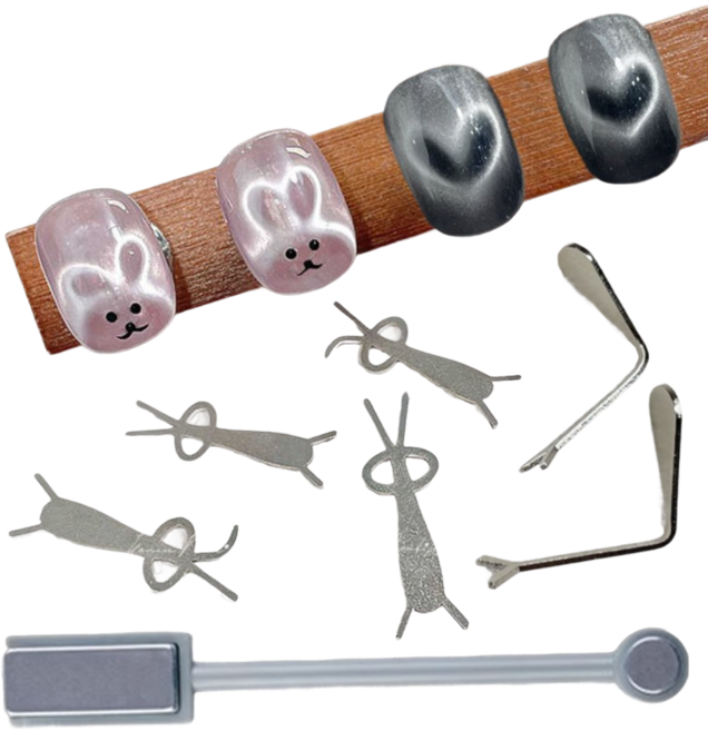 [AS젤] 하트 토끼 메이커 7종 세트 캣츠아이 마그네틱 젤네일 아트, 1세트, 하트토끼 메이커 7종