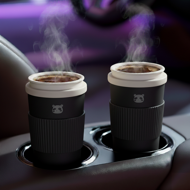 믿추 보온 보냉 컵홀더 차량용, 블랙, 2개