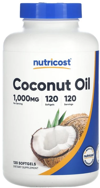 뉴트리코스트 코코넛오일 엑스트라 버진 코코넛 오일 coconutoil 1000mg 120정, 1개 - 쿠팡