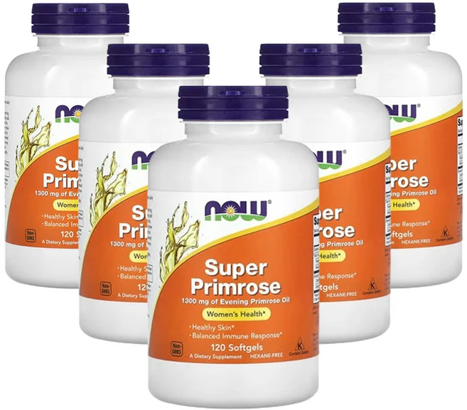 나우푸드 Super Primrose 달맞이꽃오일 1 300mg 소프트젤 120 정, 120정, 5개 - 쿠팡
