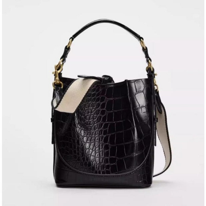 자라 가방 여성 크로스 숄더 더블 스트랩 레더 버킷백 호보백