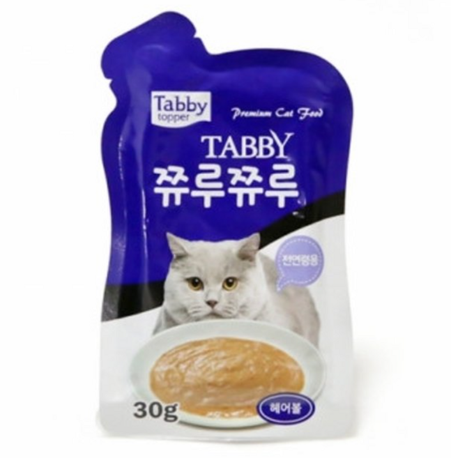 테비토퍼 쮸루쮸루 고양이파우치 생선 30g, 헤어볼, 24개