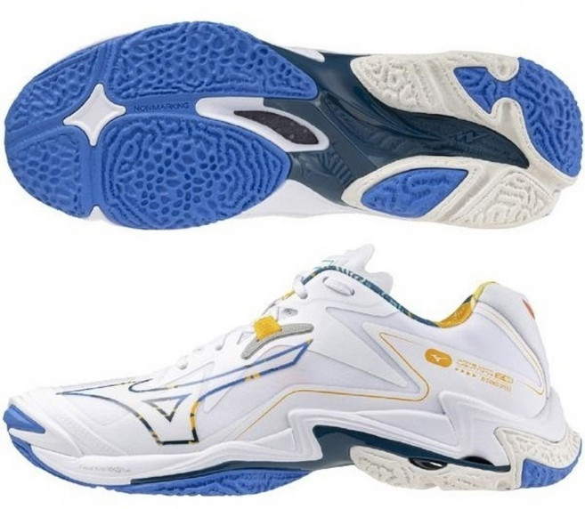 미즈노 배구화 웨이브 라이트닝 Z8 화이트 블루 V1GA240056