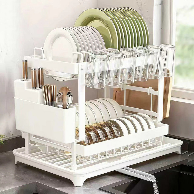 식기건조대 빠른 건조 위생적 설계 다용도 수납, 화이트, 1개