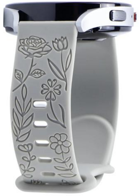 18MM 20mm 22mm 꽃 새겨진 밴드 삼성 갤럭시 시계 6 5 4 40mm 44mm 팔찌 5Pro 클래식 기어 액티브 2 실리콘, DH, 22)DH