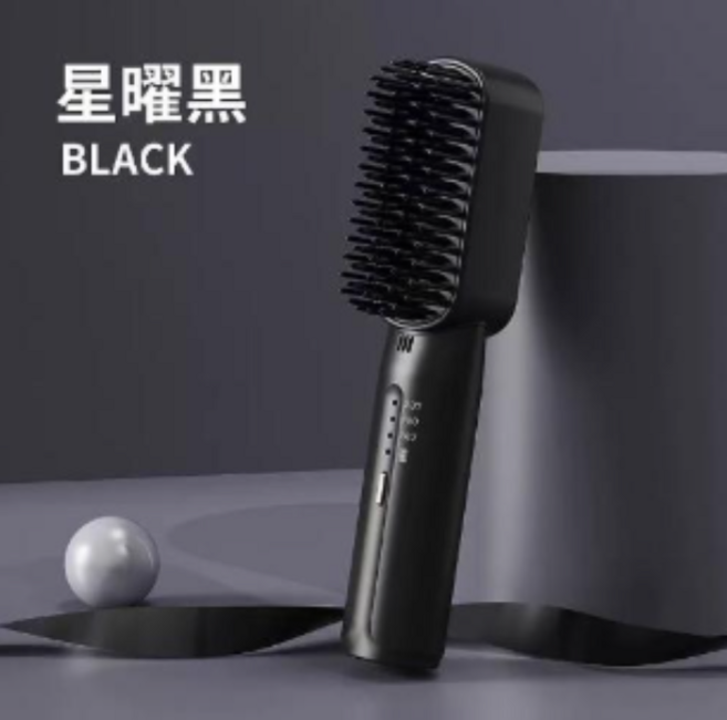 無線直髮梳 三檔調溫 輕巧便攜, 黑色, 003