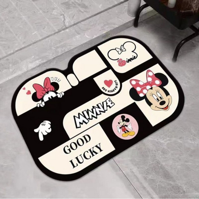 크레용 신짱 미키 수분을 잘 흡수하고 쾌적한 규조토 매트, 흰색 미키의 세계, 1개