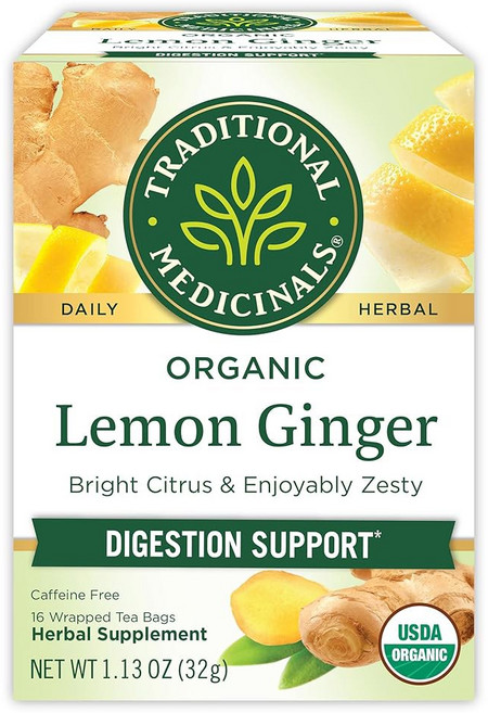 전통 차 페퍼민트 배를 진정시키고 상쾌하며 민트 48 티백, Ginger Lemon, 16 Count (Pa of 1)