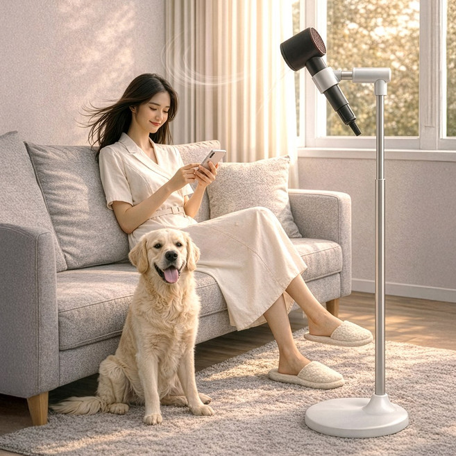 편하데이 각도 높이조절 드라이기 거치대 스탠드, 1개, 화이트