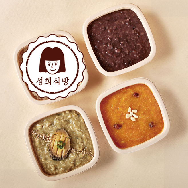 죽이야기 성희식방 통전복오트밀죽+허니호박죽+전통팥죽 3종