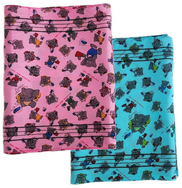 미니달콩 코끼리 국산 때밀이 타월 목욕 등밀이 2장 1세트, 1개, 2개입, 혼합(핑블)