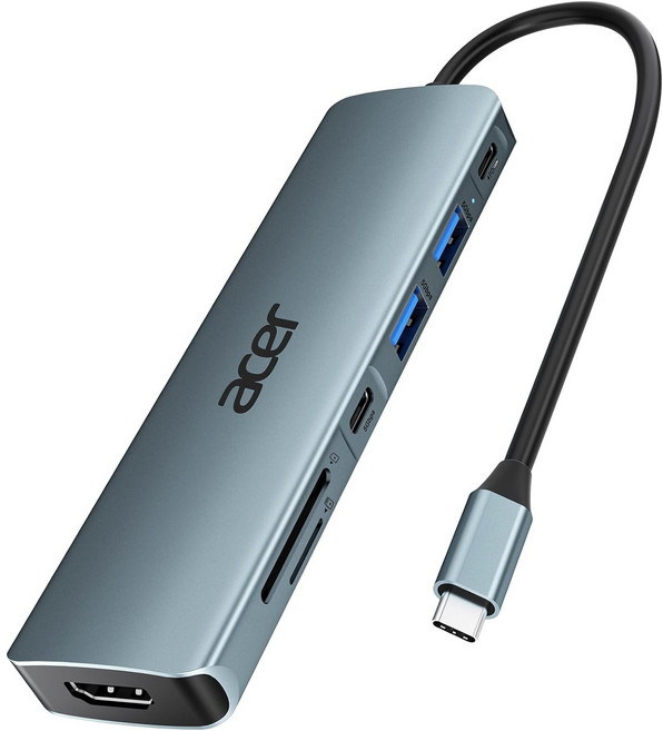 에이서 7포트 USB 3.1 C타입 5Gbps 멀티허브, 1개, 회색
