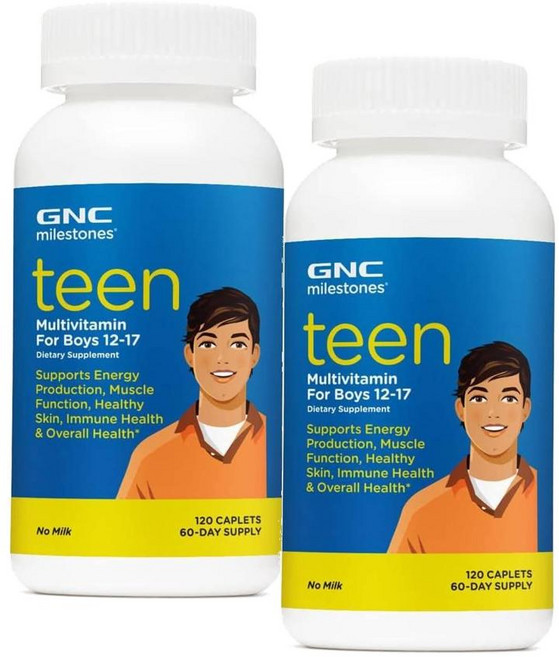 지엔씨 남자청소년 멀티비타민 12-17세용 GNC Teen Multivitamin for Boys, 2개, 120정