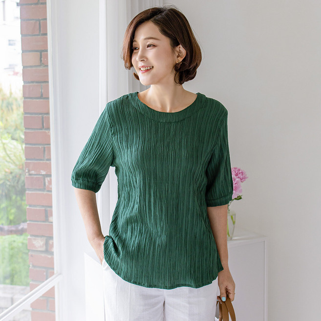 김여사 빅사이즈 (66-99) 인견 플리츠 블라우스 3BL405118