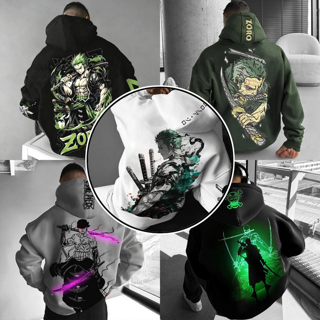 빅브라더맨 롤로노아 조로 감성남자 후드티 100-110 애니 원피스 캐릭터 옷 윈드 브레이커 티셔츠