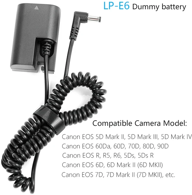 호환 더미 배터리 완전히 디코딩된 DC 커플러 DR-E6 NP-FZ100 CP-W126S EP-5A EN-EL14, 02 DR-E6