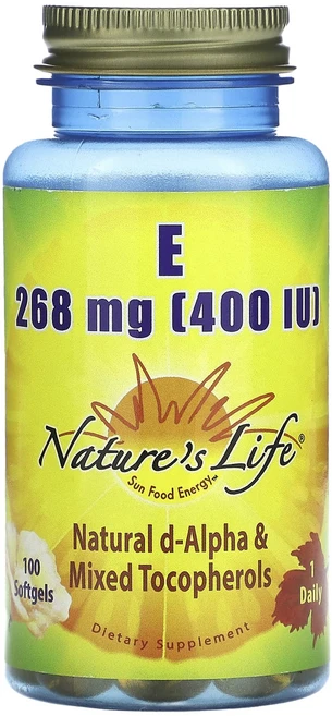 Nature's Life 비타민E 268mg(400IU) 소프트젤 100정, NaturesLife비타민E268mg400IU소프트젤1, 1개 - 쿠팡