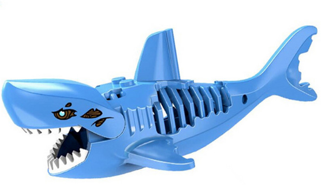 동물 호환 블럭 미니 피규어 모음, 1. 블루좀비상어, 1개