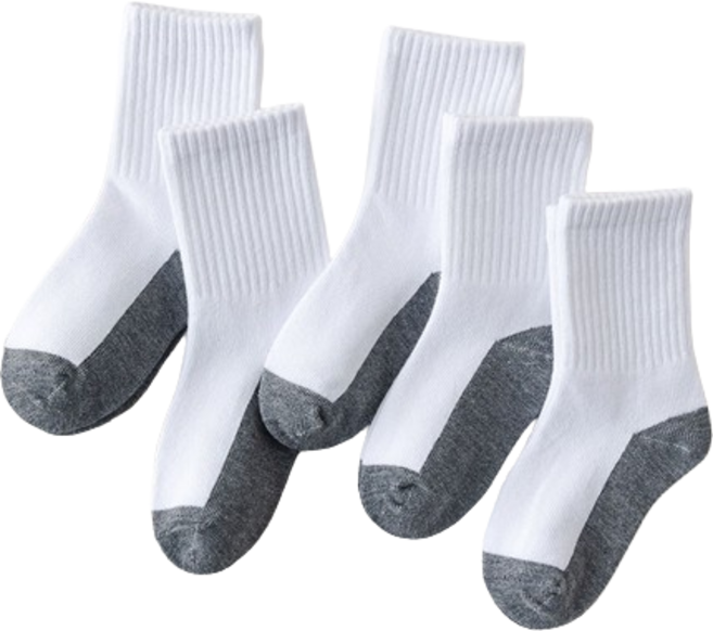 베베로사 남아용 발바닥 배색 양말 5종 세트