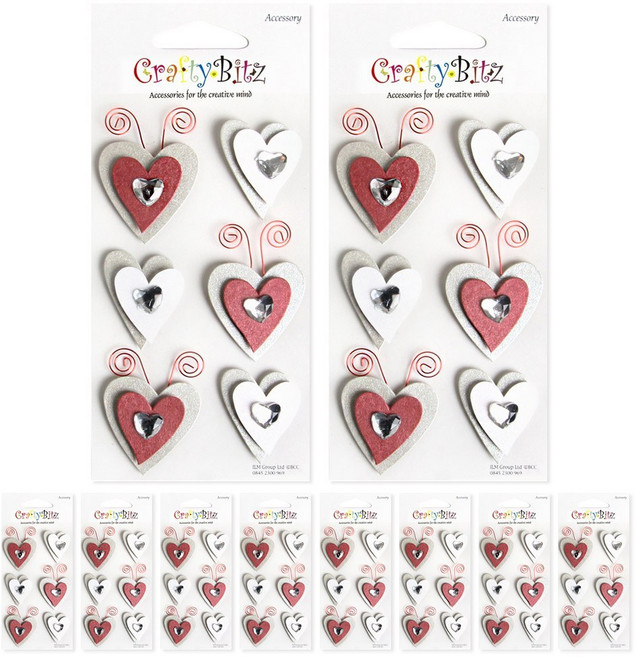 데어리즈 입체 데코 하트 스티커 10p 세트, 1세트, 큐티하트