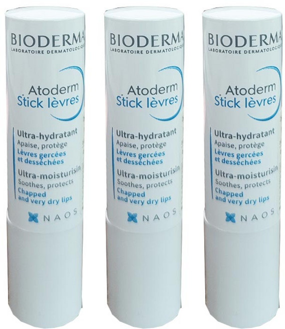 바이오더마 아토덤 스틱레브르 립밤 4g, 라즈베리향, 3개