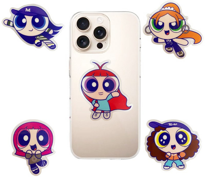 NJ 파워퍼프걸 스마트톡 그립톡 핸드폰거치대 핸드폰그립톡 아이폰그립톡 귀여운그립톡 아크릴그립톡, 1개, 혜인