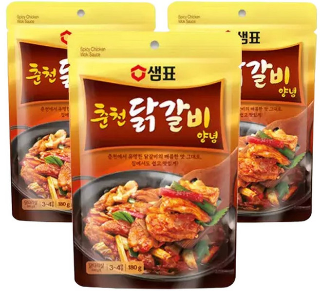 샘표 춘천 닭갈비 양념 180g X3개 간단한한끼, 3개