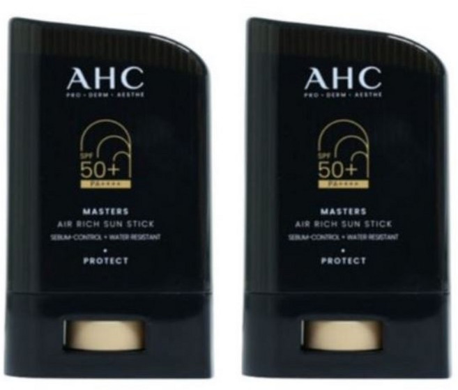 AHC 마스터즈 에어리치 선스틱 SPF50+ PA++++, 22g, 2개