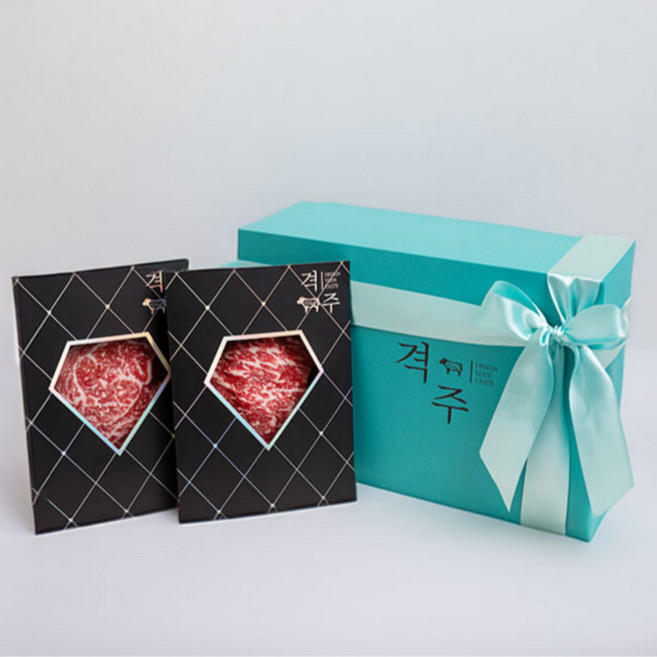 [격주] VIP전용 한우선물세트 부산기업 부산한우 투뿔나인 암소전문, VVIP선물세트(중량 2.4kg)+고급보자기
