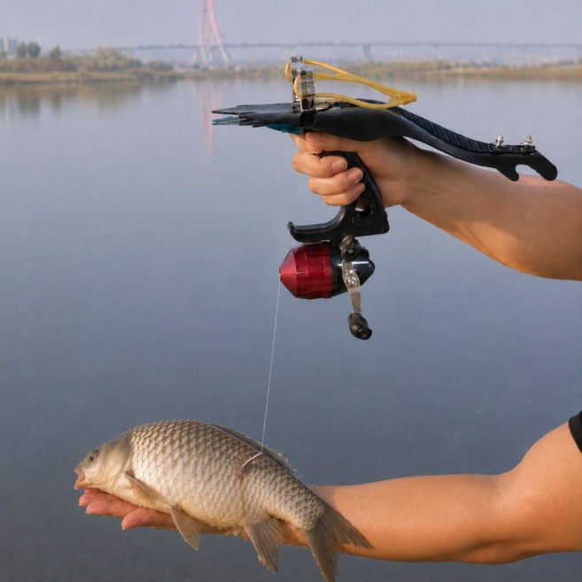 낚시 새총 Fishing slingshot 수중새총 전문가용 새총 수중총 해루질 캠핑놀거리, 세트1, 낚시 새총 세트