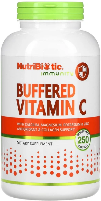 NutriBiotic 면역력 완충형 비타민C 글루텐 무함유 캡슐 250정, NutriBiotic 면역력 완충형 ..., 1개 - 쿠팡