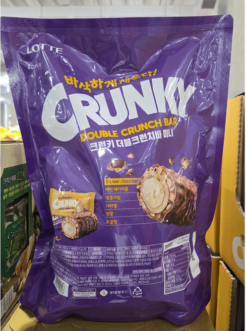 롯데제과 크런키 더블크런치바 미니, 855g, 1개