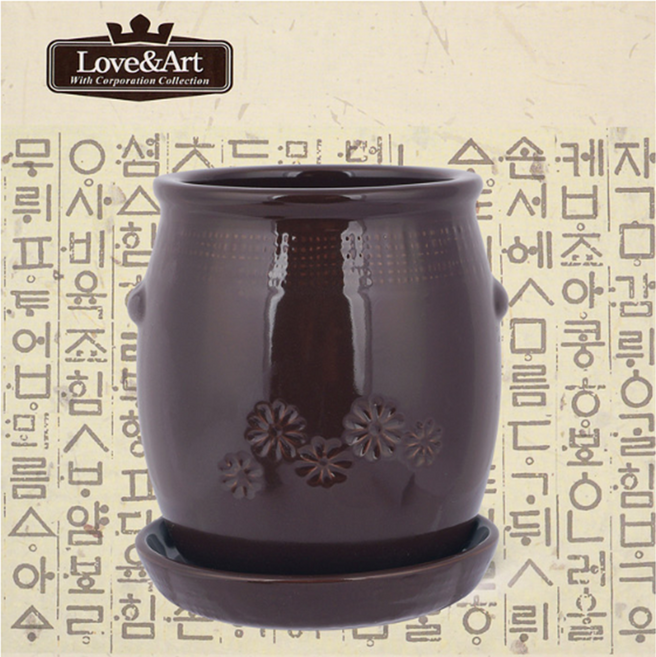 러브앤아트 항아리 물받이 수저통, 대, 1개