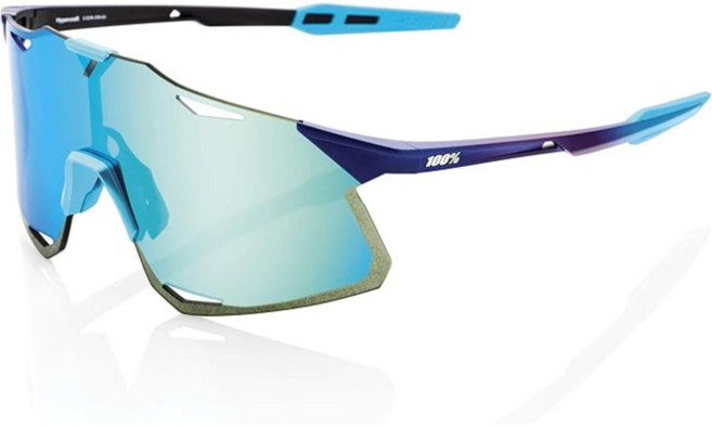 100% 하이퍼크래프트 스포츠 성능 선글라스 - 스포츠 및 사이클링 안경, 블루 토파즈 멀티레이어 미러 렌즈, 1개