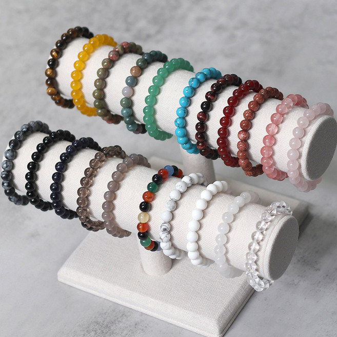 붓다북 소원 원석 팔찌 8mm - 불교 패션 염주 합장주