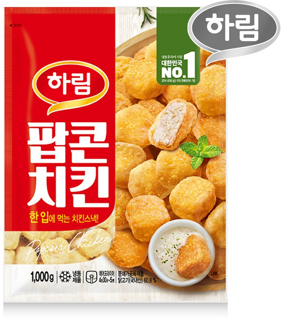 하림 팝콘치킨 1kg x 1봉, 1개