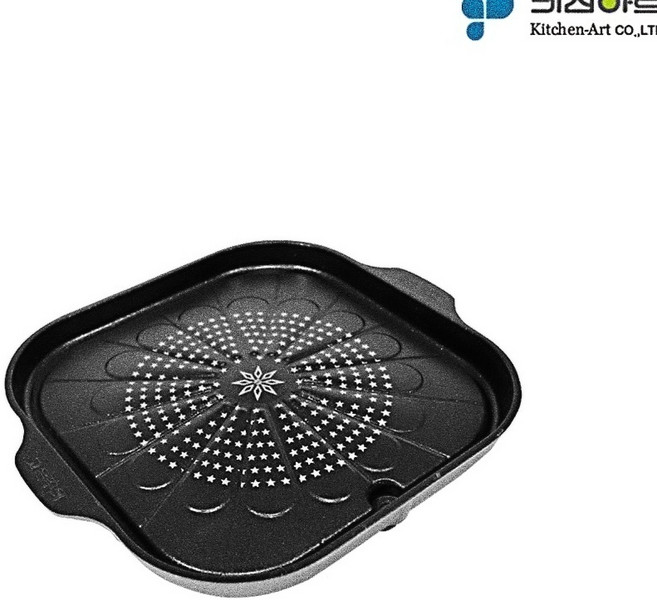 기름잘빠지는 가스렌지용 코팅 사각 삼겹살불판 30cm 안눌러붙는 국산 코팅 가정용 고기구이팬 30cm, 1개