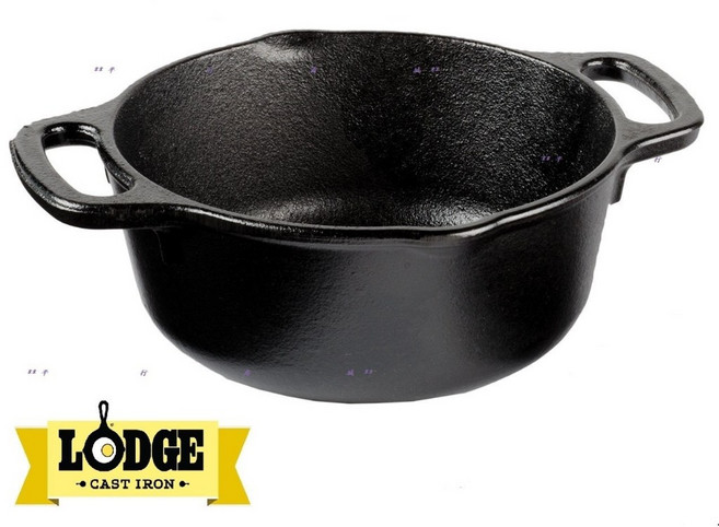 LODGE 鑄鐵鍋 1QT 雙耳湯鍋, 17cm, 黑, 1個