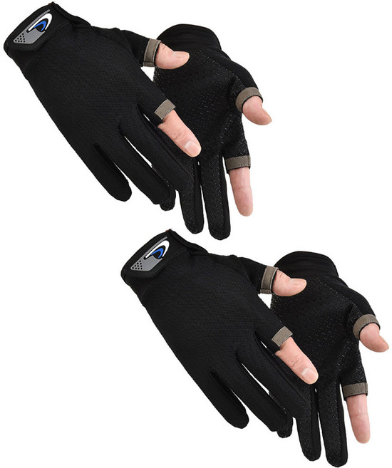 오마이남친 스마트폰 터치 오토바이 장갑, 블랙/블랙 2개 세트, 1개