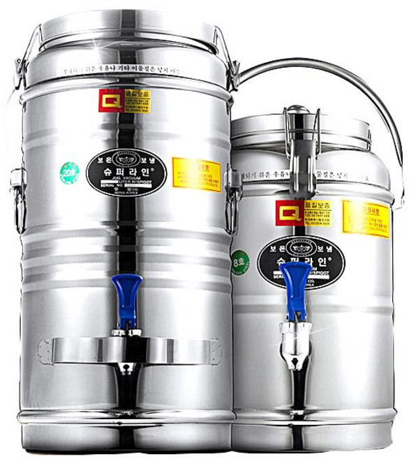 우성금속 슈퍼라인 업소용 스텐 보온보냉물통 보냉통 보온통 온수통, 6호