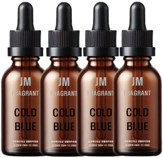 제이엠 프래그런트 차량용 방향제 리필액10ml, 4개, 콜드블루