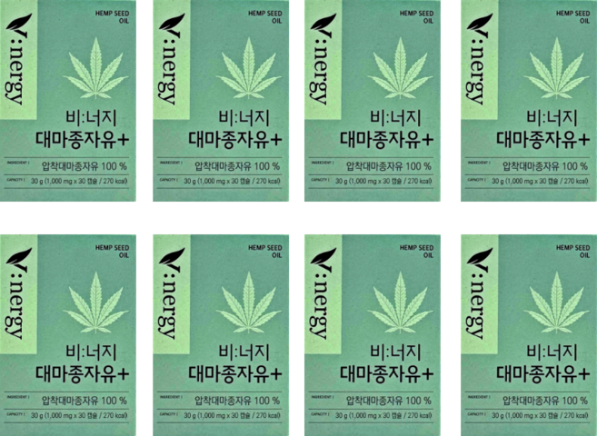 휴럼 비너지 대마종자유 플러스 햄프씨드오일 햄프씨드유 30캡슐 8박스 8개월분, 30정, 8개