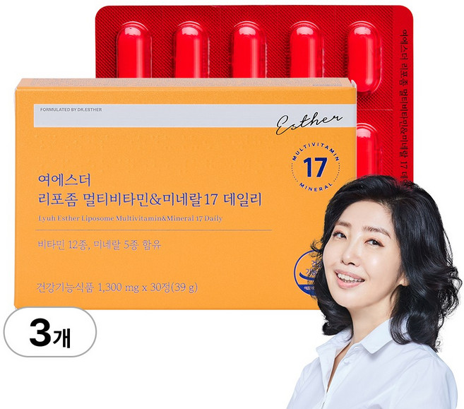 [본사직영] 여에스더 리포좀 멀티비타민 & 미네랄 17 데일리, 3개, 30정