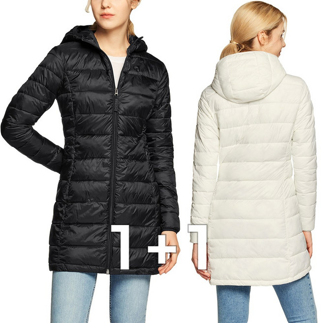 [1+1] 여성 데일리 경량 패딩 롱 자켓