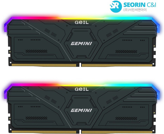 [서린공식] 게일 DDR5-6000 CL36 GEMINI RGB Gray 패키지 (32GB(16Gx2))