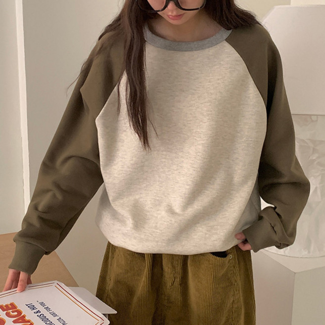 마이쏭 여성 봄신상 긴팔티 레글런 페블나그랑오버핏맨투맨