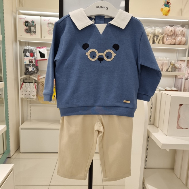 아가방 수성동아nc점 2024 SS~~ 60% 귀여운 얼굴자수가 포인트인 편안한 세미 상하복