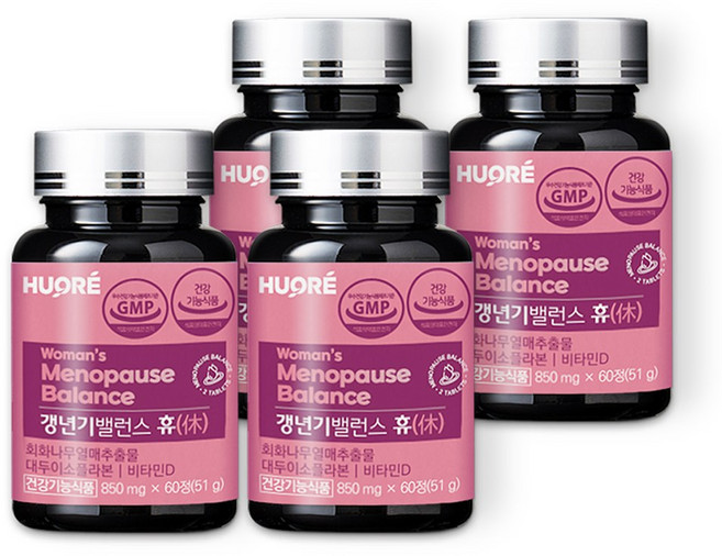 여성 갱년기 밸런스 휴 대두 이소플라본 회화나무 추출물 영양제, 4개, 60정